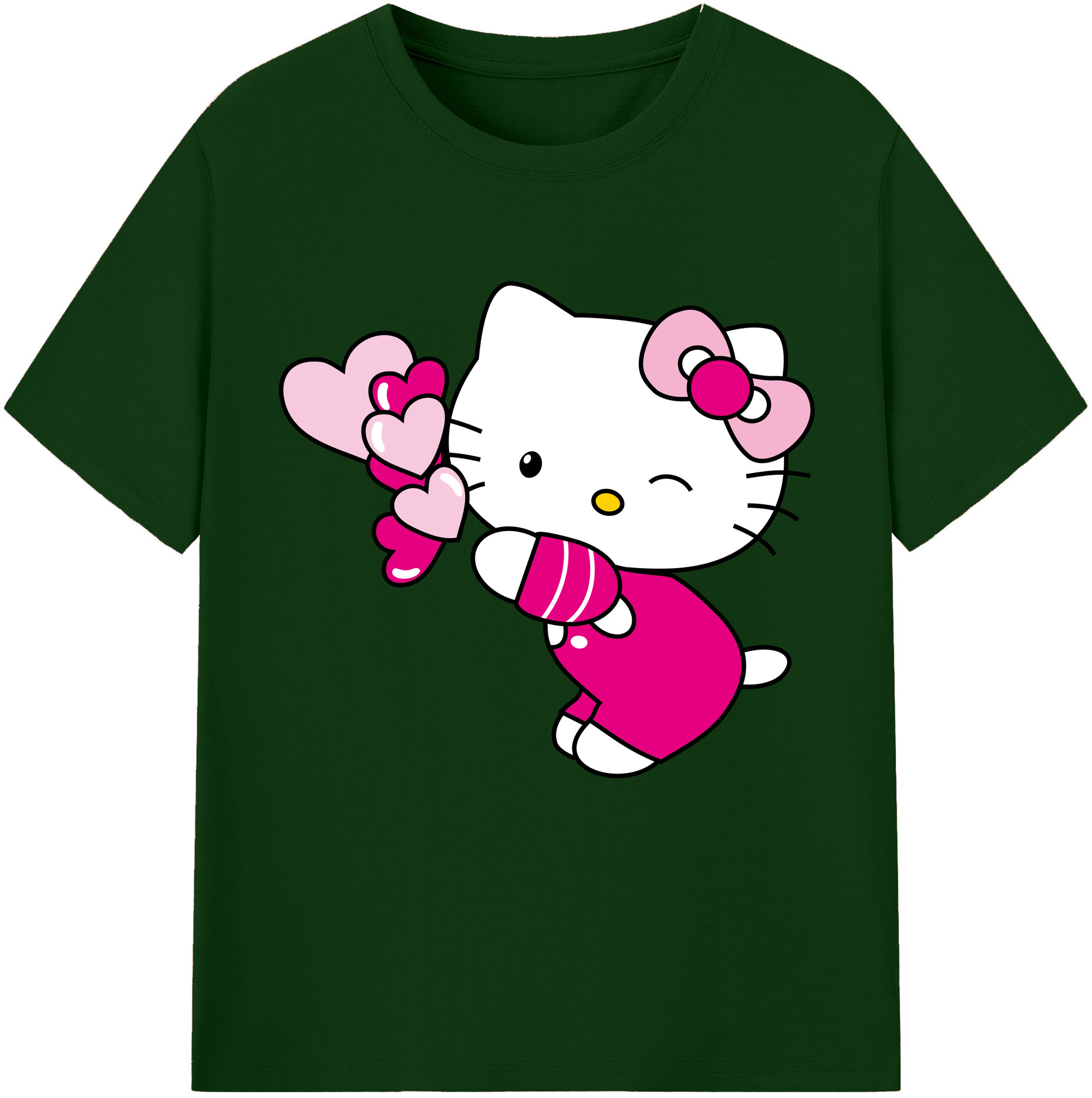 （画像用） Hello Kitty ハローキティ 綿100％半袖Tシャツ（フロントプリント）